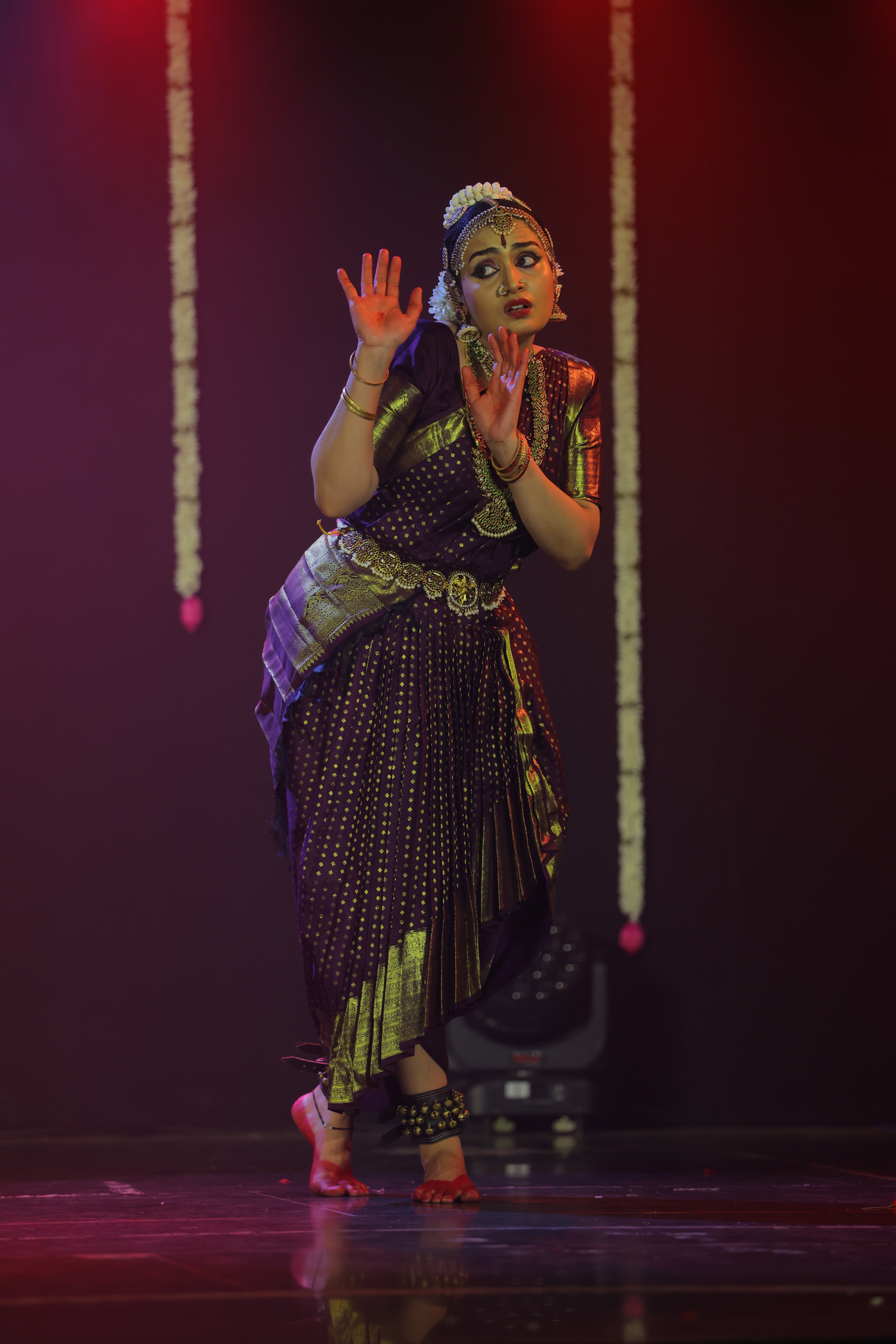 Sherin Jose in a featured arangetram stage pose